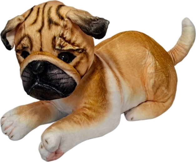 Perro pug de peluche marrón-beige - 1 pieza
