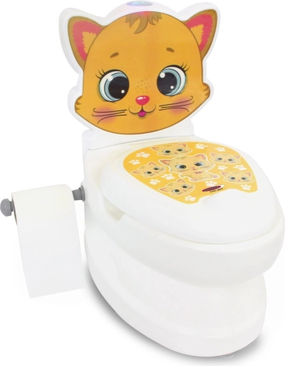 Orinal infantil JAMARA con forma de gatito, sonido de descarga y soporte para papel higiénico
