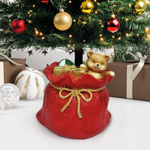 Soporte para árbol de Navidad con forma de saco de Papá Noel