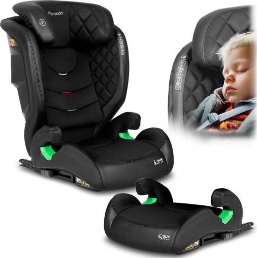 Silla de coche infantil Nukido Louis negra 100–150 cm ISOFIX i-Size