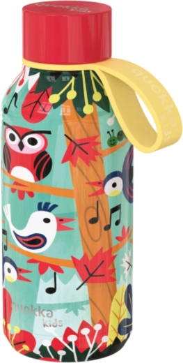 Botella térmica de acero inoxidable Quokka Kids solid birds con asa 330 ml