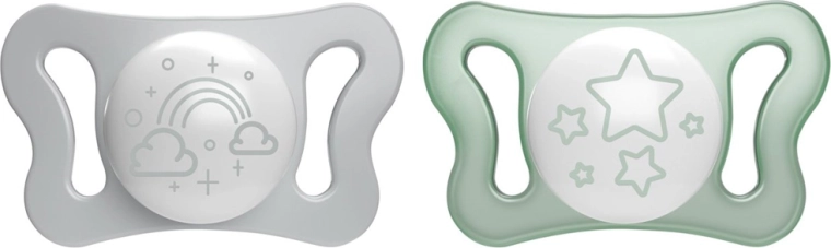 Chupete nocturno Chicco PhysioForma Micro de silicona 0–2 meses, 2 uds
