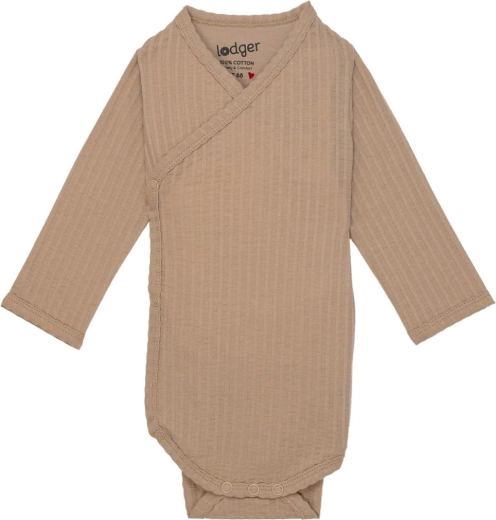 Body transpirable Lodger de manga larga seersucker beige talla 68