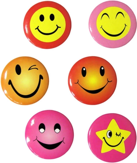 Insignia de carita sonriente de colores 3 cm - 1 pieza