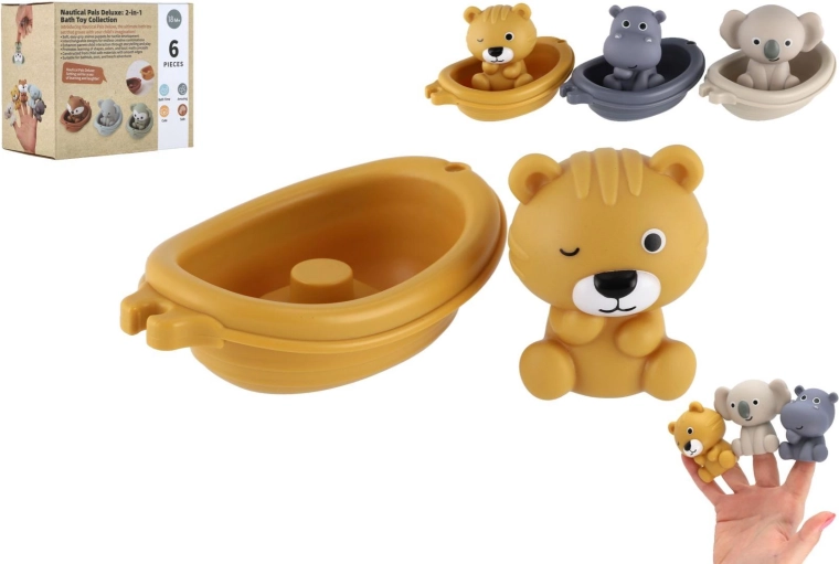 Barquitos de goma para la bañera con animalitos, set