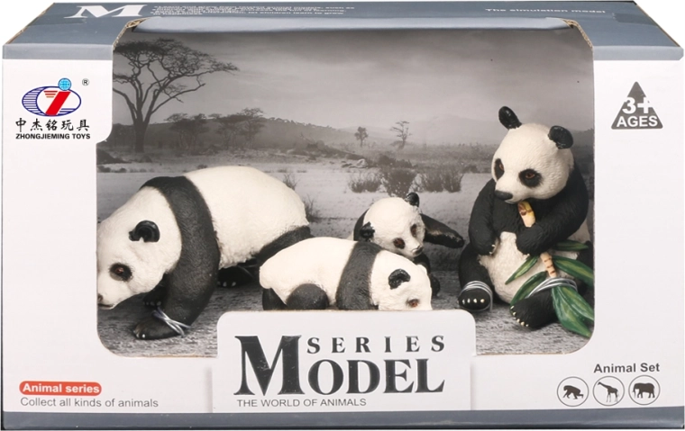 Set de figuras de la familia de pandas