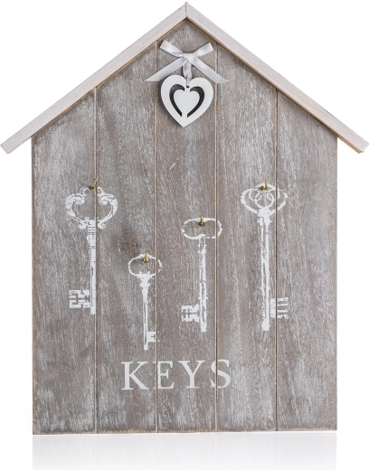 Estantería de pared para llaves HEART de MDF 34 × 29,5 × 2 cm