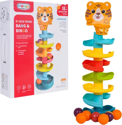 Pista de canicas con forma de leoncito