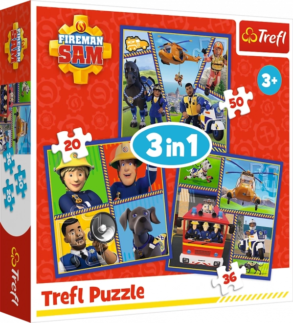 Puzzle 3 en 1 Día del Bombero Sam