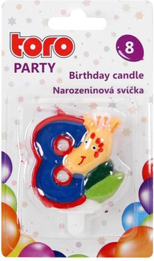 Vela para tarta con número 8 y jirafa, para pinchar, 5 cm