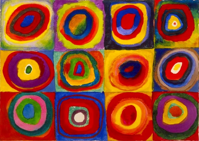 Puzle de 1000 piezas – Wassily Kandinsky: Estudio de colores – Cuadrados con círculos