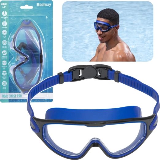 Gafas de natación Bestway negro-azules con correa ajustable