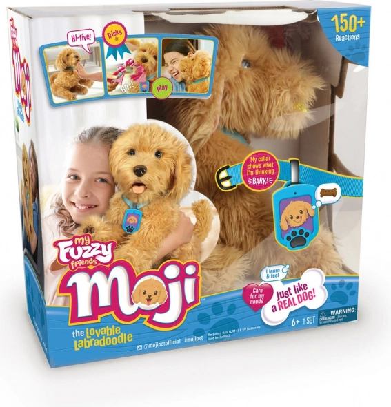 Moji labradoodle de peluche interactivo
