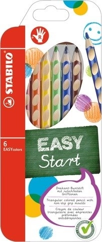 STABILO EASYstart set de lápices de colores para diestros, 6 uds