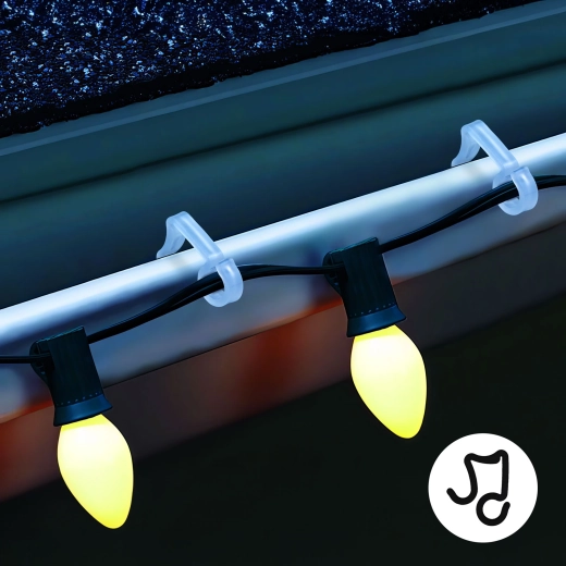 Juego de ganchos transparentes para canalones para decoraciones luminosas, 50 unidades