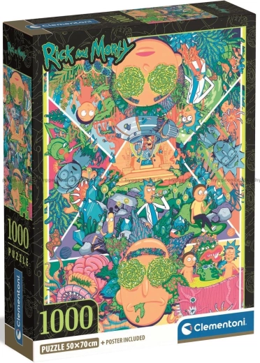 Puzzle CLEMENTONI Rick and Morty – collage psicodélico de 1000 piezas