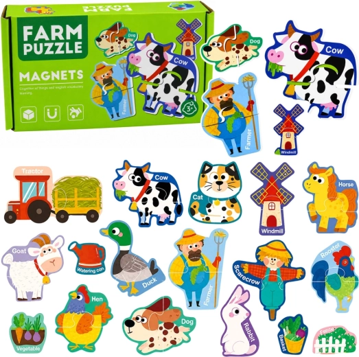 Puzle magnético granja – animales domésticos (30 piezas)