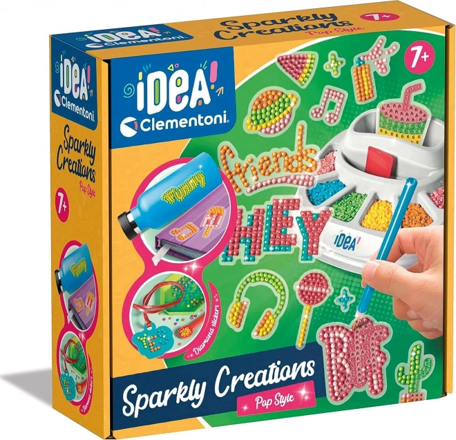 Clementoni IDEA Sparkly Creations pintura con diamantes – Pop