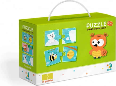 Puzzle Dodo de animalitos y sus hogares