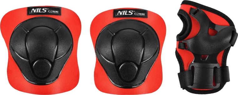 Set de protectores para patines y skateboard NILS Extreme H210 – Roja