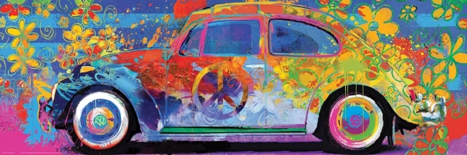 Puzle panorámico del colorido Volkswagen Escarabajo de 1000 piezas