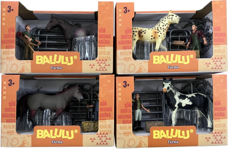 Set de juego Balulu con caballo, figura de cuidador y accesorios - 1 unidad