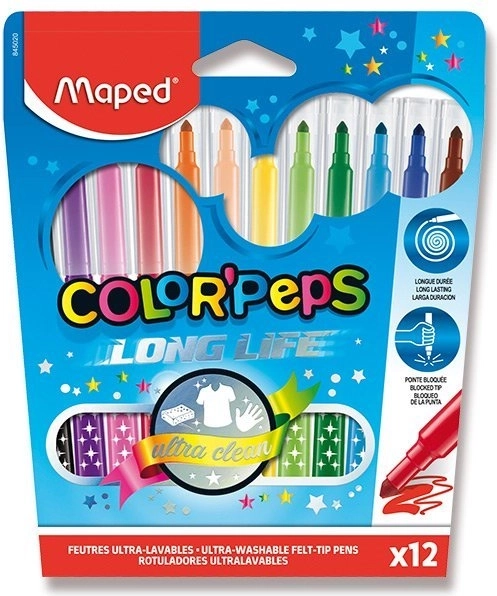 Rotuladores Maped Color'Peps Long Life, 12 uds