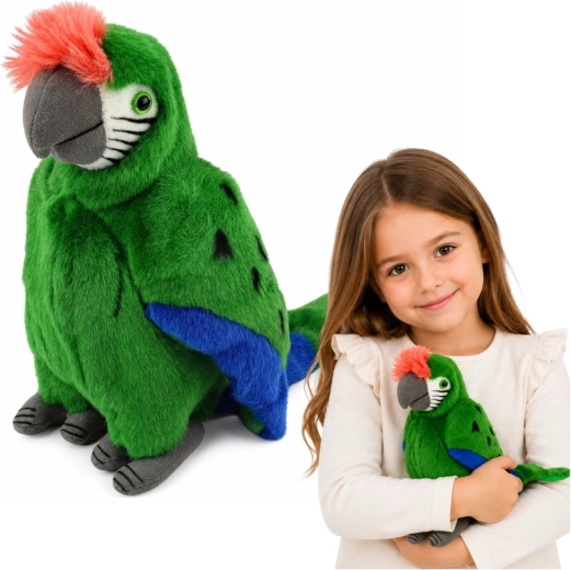 Loro guacamayo de peluche – verde 24 cm