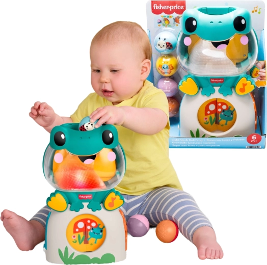 Rana musical interactiva luminosa Fisher-Price con pelotas