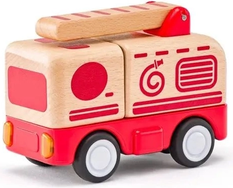 Camión de bomberos de madera Woody con luz y sonido