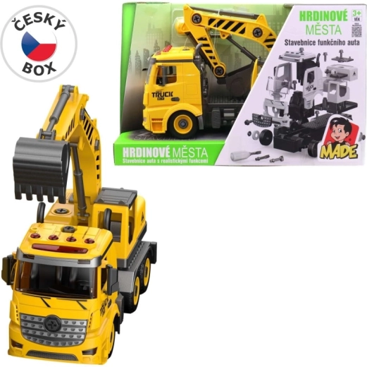 Kit de construcción de excavadora con luz y sonido, 32 cm