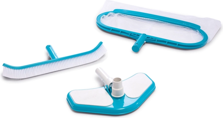 Juego de accesorios para la limpieza de piscina INTEX: red, cepillo y cabezal de aspirador