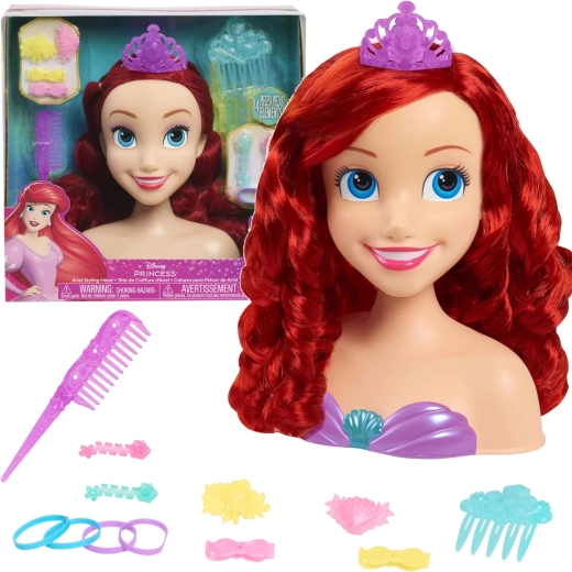 Cabeza para peinar Disney Ariel para crear peinados con accesorios
