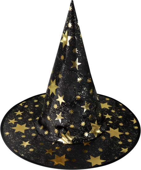 Sombrero de bruja/brujo infantil con estrellas doradas