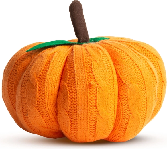 Decoración textil de calabaza de Halloween naranja, 20 × 20 × 18 cm