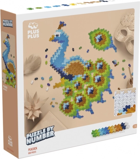 Plus-Plus montaje por números - pavo real