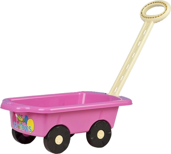 Carrito infantil de plástico para tirar BAYO 45 cm – rosa