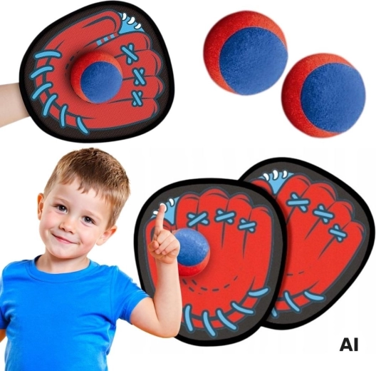 Woopie juego de lanzar y atrapar con palas con velcro y pelotas (5 piezas)