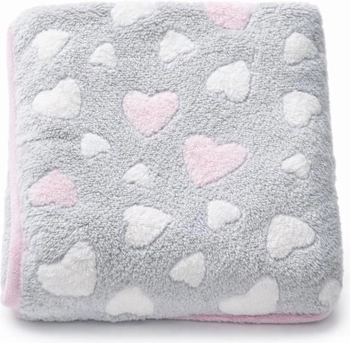 Manta infantil New Baby corazoncitos, rosa 80×90 cm
