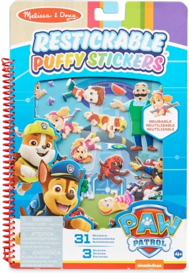 Pegatinas puffy reutilizables PAW PATROL – libro de actividades 19 × 28 cm