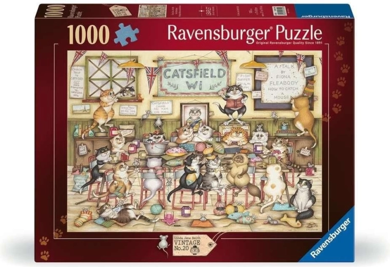 Puzzle Ravensburger vintage n.º 2: Frenesí gatuno 1000 piezas