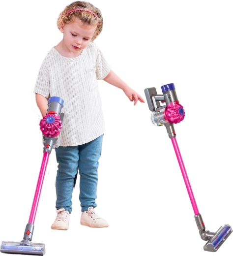 Aspirador vertical inalámbrico infantil Dyson de Casdon con sonido, rosa - 1 unidad de outlet