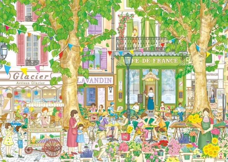 Puzzle Magnolia cafetería francesa 1000 piezas