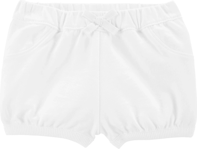 Pantalones cortos infantiles Carter's ivory para niña 6 m – 24m