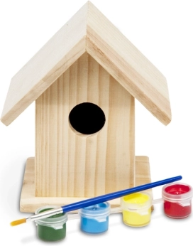 Pequeña casita de madera para pájaros para colorear para niños