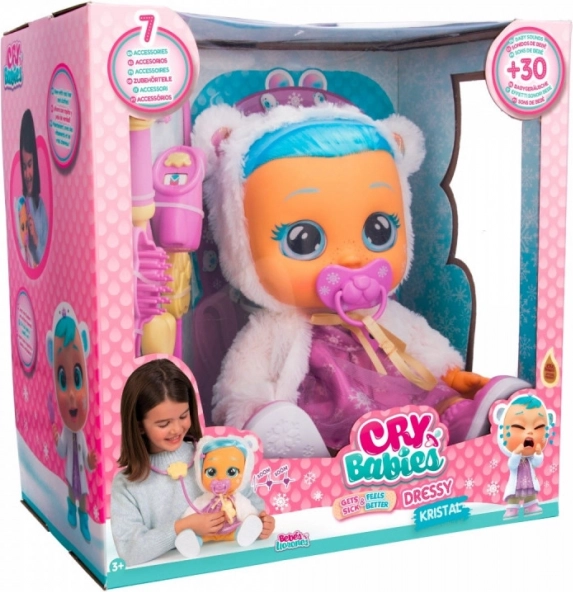 Muñeca Cry Babies Kristal con ropa elegante