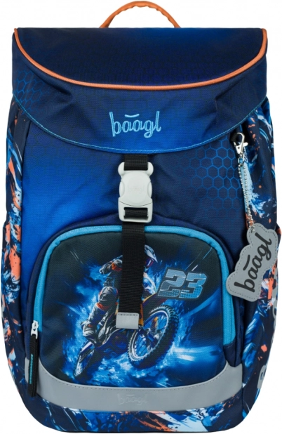 Mochila escolar Baagl Airy con motivo de motocicleta