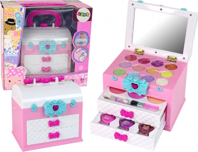 Neceser de belleza para niños rosa y blanco