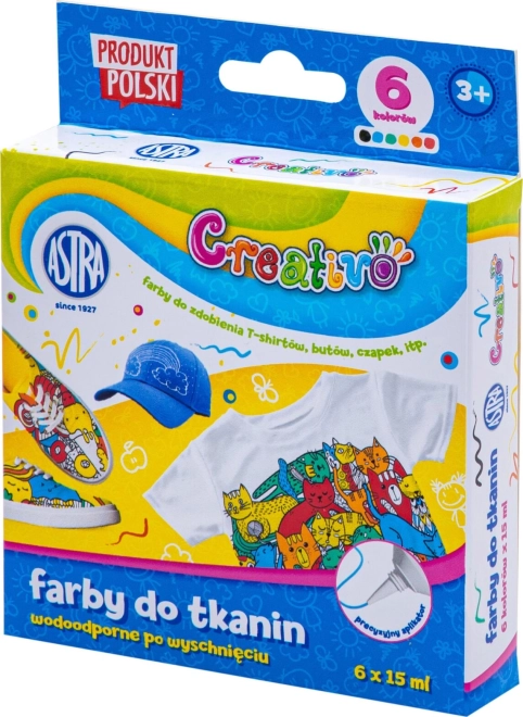 ASTRA CREATIVO pinturas para textil 6×15 ml
