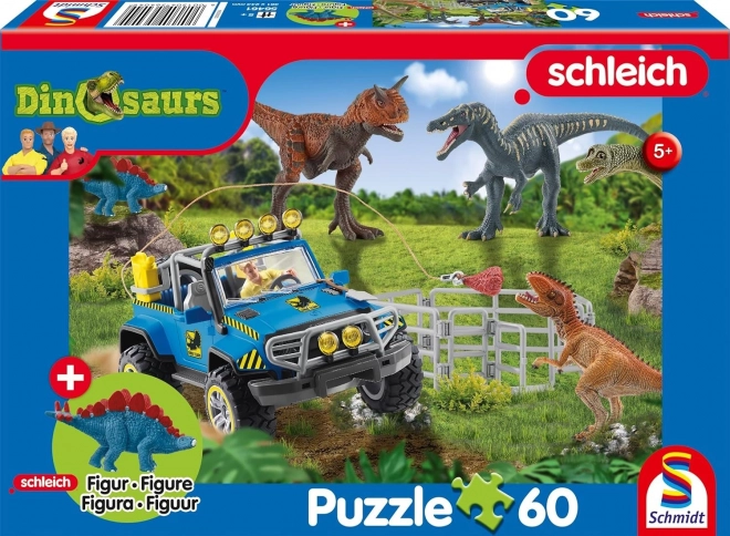 Puzle SCHMIDT SCHLEICH gigantes prehistóricos, 60 piezas + figura